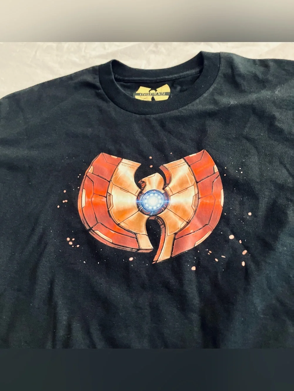 Wu Starfire Arc Reactor Symbol Ghostface Killah Iron Man Collab Black Tee